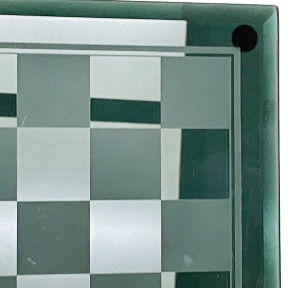Pavilion Glass Chess Board With Checkerboard Design Black an Clear 15" x 15" - Picture 9 of 10